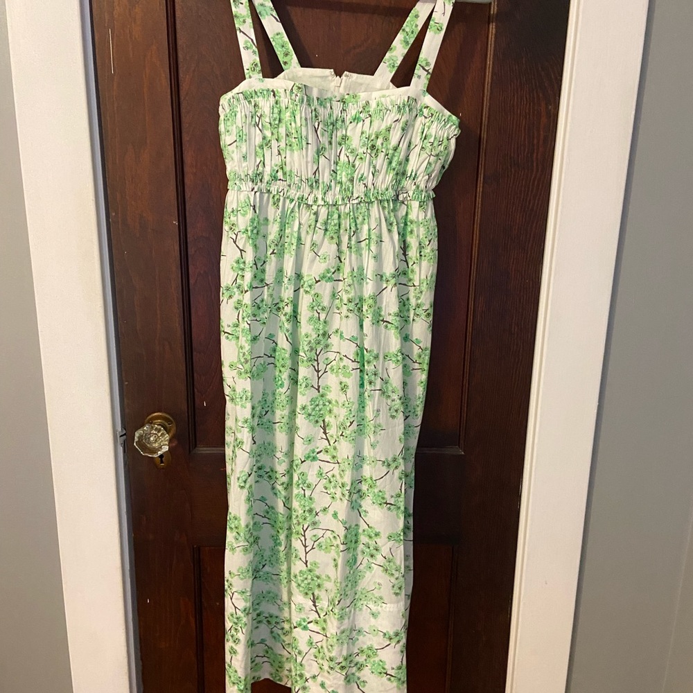 J. Crew Green and White Maxi Dress - Picture 6 of 7